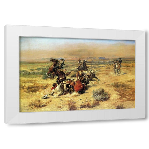 The Strenous Life White Modern Wood Framed Art Print by Russell, Charles M.