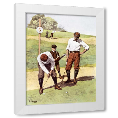 Stymied White Modern Wood Framed Art Print by Frost, Arthur Burdett