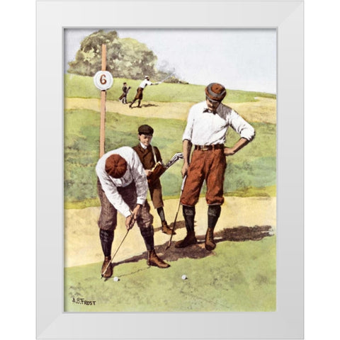 Stymied White Modern Wood Framed Art Print by Frost, Arthur Burdett