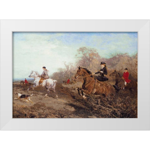 Out for a Scamper White Modern Wood Framed Art Print by Hardy, Heywood