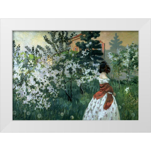 Spring White Modern Wood Framed Art Print by Borisov-Musatov, Viktor E.