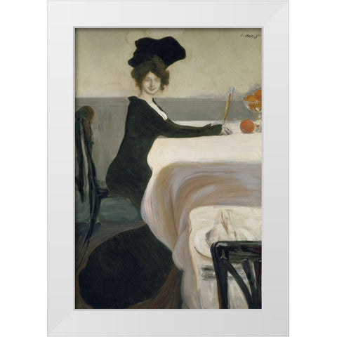 Le Souper White Modern Wood Framed Art Print by Bakst, Leon