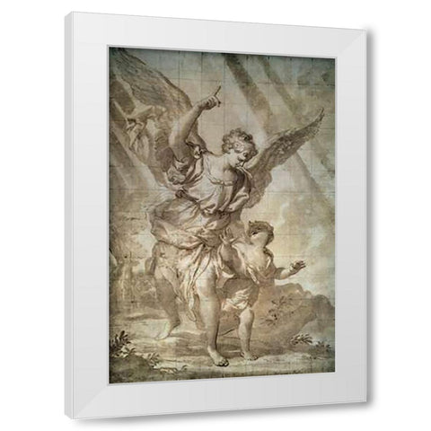 Guardian Angel White Modern Wood Framed Art Print by Piola, Domenico