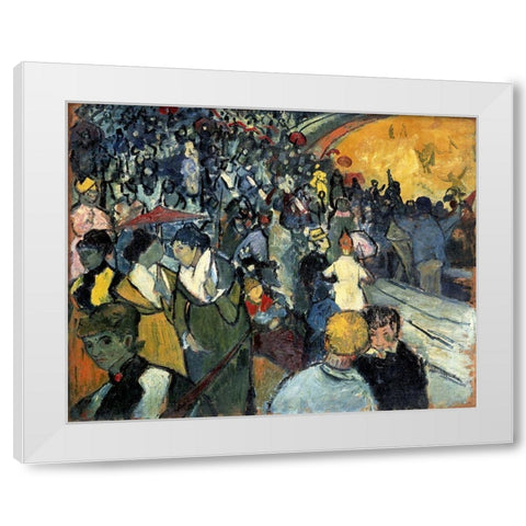 The Arena at Arles White Modern Wood Framed Art Print by Van Gogh, Vincent