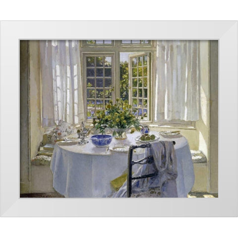 The Morning Room White Modern Wood Framed Art Print by Adam, Patrick William