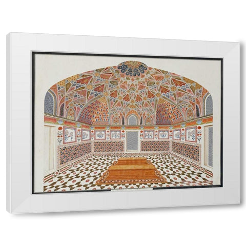 Interior of The Tomb of Etahmadowlah White Modern Wood Framed Art Print by Agra School