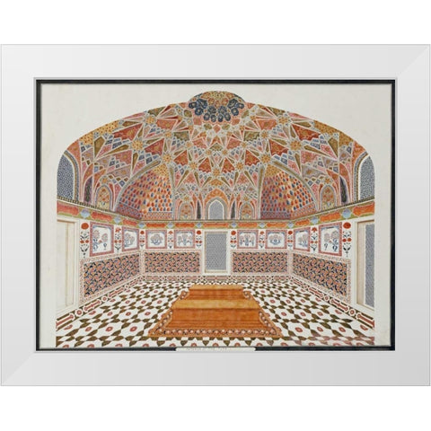 Interior of The Tomb of Etahmadowlah White Modern Wood Framed Art Print by Agra School