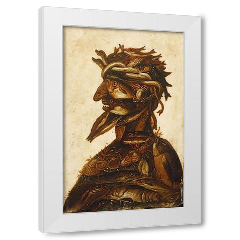 The Four Elements - Water White Modern Wood Framed Art Print by Arcimboldo, Giuseppe