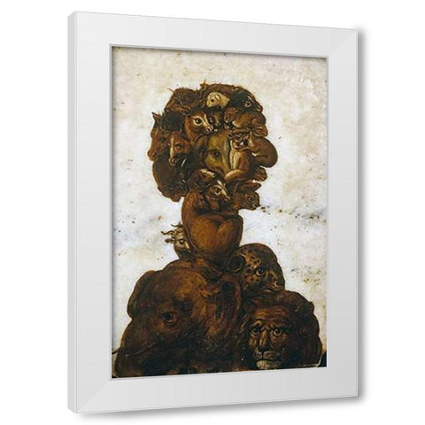 The Four Elements - Earth White Modern Wood Framed Art Print by Arcimboldo, Giuseppe
