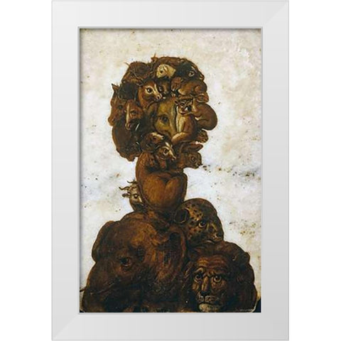 The Four Elements - Earth White Modern Wood Framed Art Print by Arcimboldo, Giuseppe
