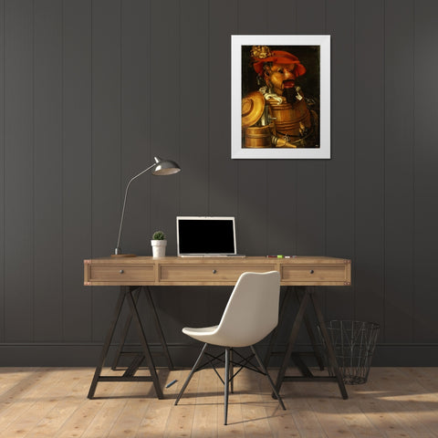 The Waiter: Winemaking White Modern Wood Framed Art Print by Arcimboldo, Giuseppe