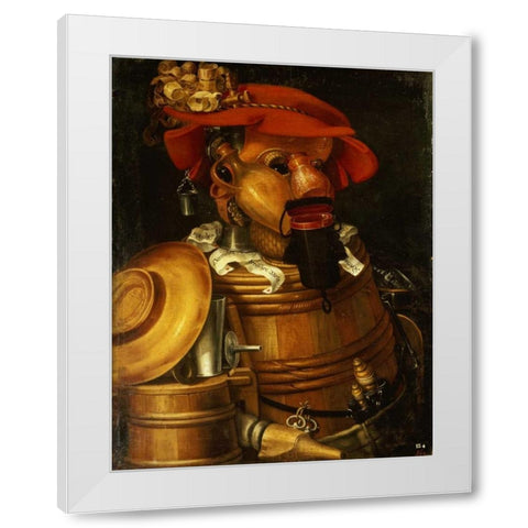 The Waiter: Winemaking White Modern Wood Framed Art Print by Arcimboldo, Giuseppe