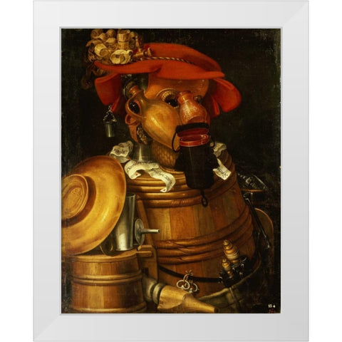 The Waiter: Winemaking White Modern Wood Framed Art Print by Arcimboldo, Giuseppe