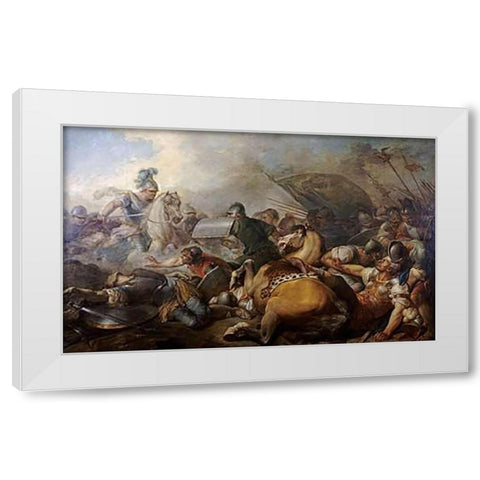A Battle Between Two Roman Legion Enemies White Modern Wood Framed Art Print by Autour, Ecole Francaise