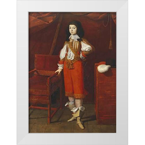 Portrait of a Young Man Wearing Red White Modern Wood Framed Art Print by Bergamo Autour De, Ecole De