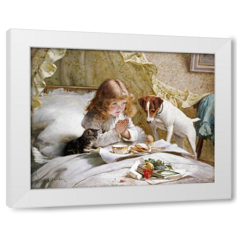 Suspense White Modern Wood Framed Art Print by Barber, Charles Burton