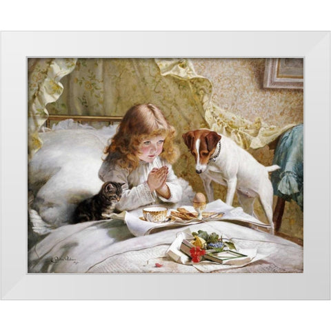 Suspense White Modern Wood Framed Art Print by Barber, Charles Burton