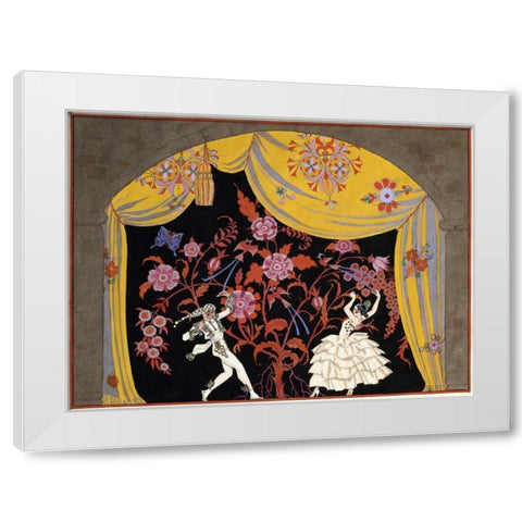 The Flamenco White Modern Wood Framed Art Print by Barbier, Georges