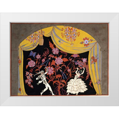 The Flamenco White Modern Wood Framed Art Print by Barbier, Georges