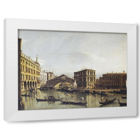 The Grand Canal, Venice White Modern Wood Framed Art Print by Bellotto, Bernardo