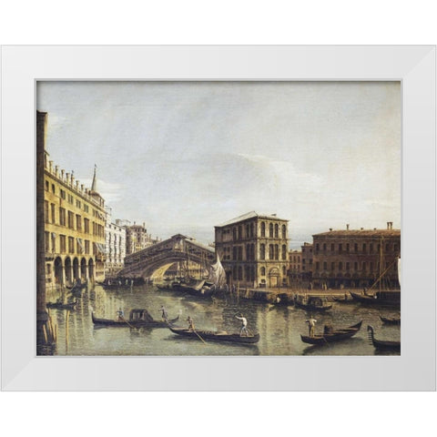 The Grand Canal, Venice White Modern Wood Framed Art Print by Bellotto, Bernardo