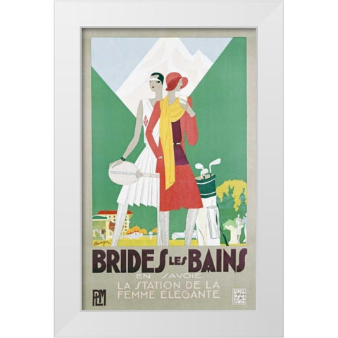 Brides Les Bains, PLM White Modern Wood Framed Art Print by Benigni, Leon