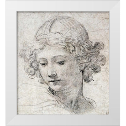 The Head of An Angel White Modern Wood Framed Art Print by Berrettini, Pietro