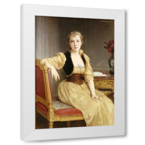 Lady Maxwell White Modern Wood Framed Art Print by Bouguereau, William-Adolphe