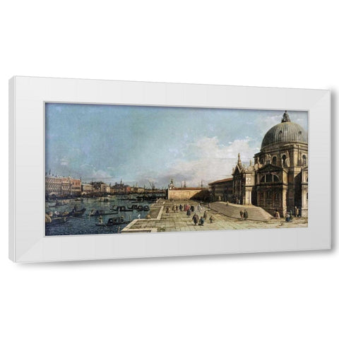 The Entrance To The Grand Canal, Venice White Modern Wood Framed Art Print by Canal, Giovanni Antonio