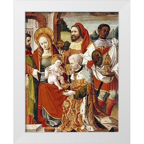 The Adoration of The Magi White Modern Wood Framed Art Print by Castillian School