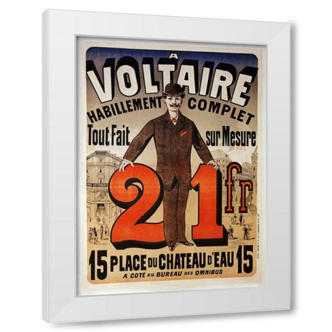 A Voltaire White Modern Wood Framed Art Print by Cheret, Jules
