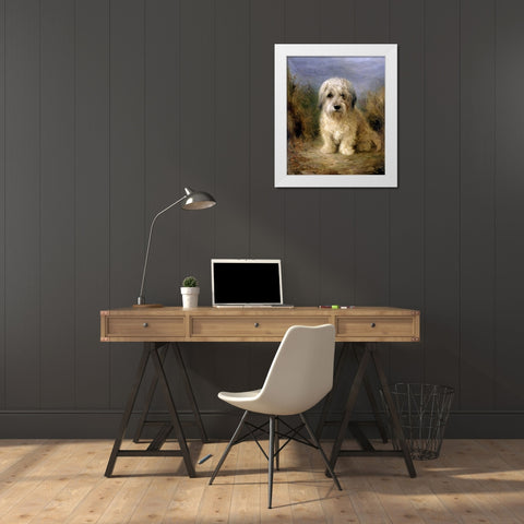 A Dandie Dinmont White Modern Wood Framed Art Print by Cheviot, Lilian