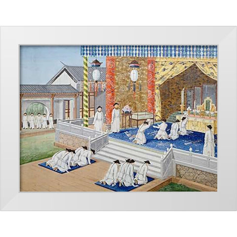 Scenes From Imperial Court Life. 19th Century White Modern Wood Framed Art Print by Chinese School