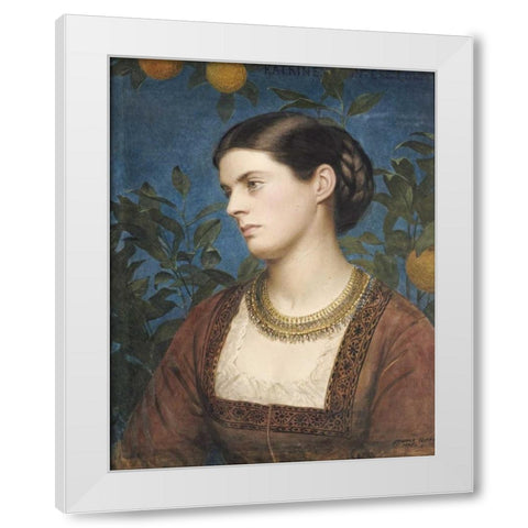 Katrine, Countess Cowper White Modern Wood Framed Art Print by Clifford, Edward