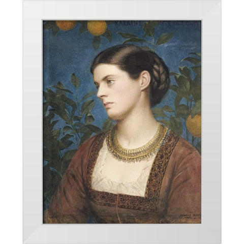 Katrine, Countess Cowper White Modern Wood Framed Art Print by Clifford, Edward