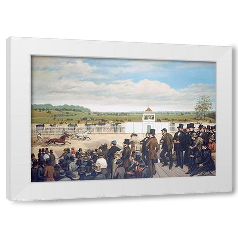 The Old Union Racehorse White Modern Wood Framed Art Print by Cross, Henry