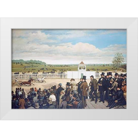 The Old Union Racehorse White Modern Wood Framed Art Print by Cross, Henry