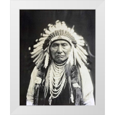 Chief Joseph, Nez Perce, 1903 White Modern Wood Framed Art Print by Curtis, Edward S.
