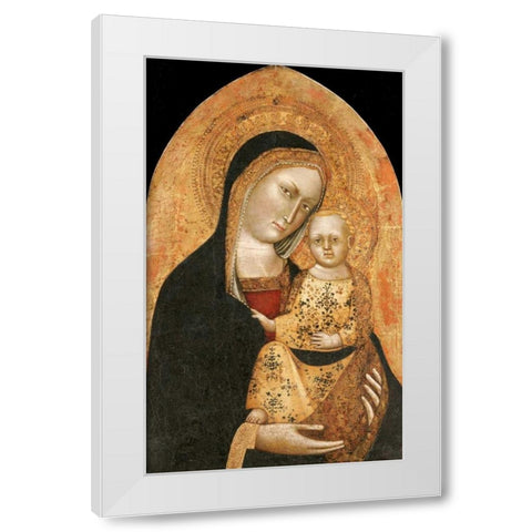 The Madonna and Child White Modern Wood Framed Art Print by Da Pisa, Giovanni Di Nicola