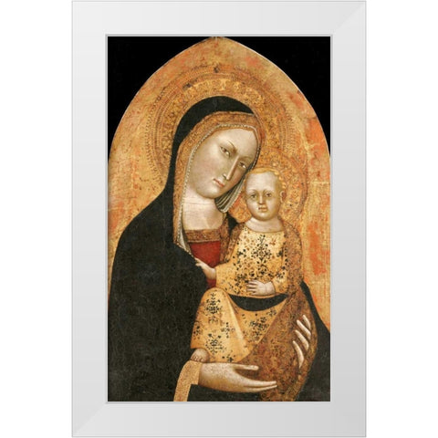 The Madonna and Child White Modern Wood Framed Art Print by Da Pisa, Giovanni Di Nicola