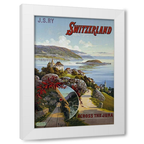Switzerland Across The Jura White Modern Wood Framed Art Print by D Alesi, Hugo