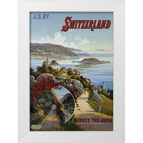 Switzerland Across The Jura White Modern Wood Framed Art Print by D Alesi, Hugo