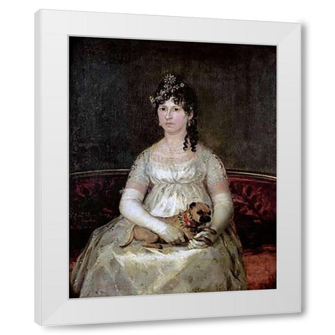 Portrait of Dona Francisca Vicenta Chollet Y Caballero White Modern Wood Framed Art Print by Goya, Francisco De