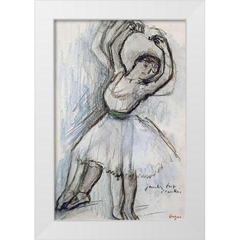 Study of a Dancer White Modern Wood Framed Art Print by Degas, Edgar