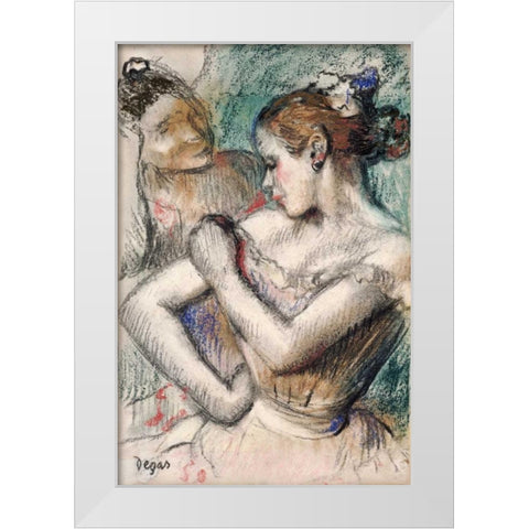 Danseuse White Modern Wood Framed Art Print by Degas, Edgar