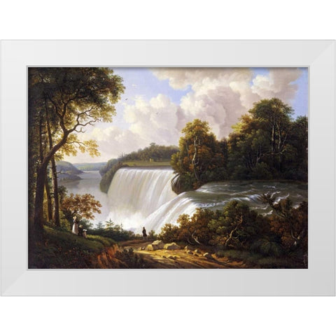 Niagara Falls Scene White Modern Wood Framed Art Print by DeGrailly, Victor