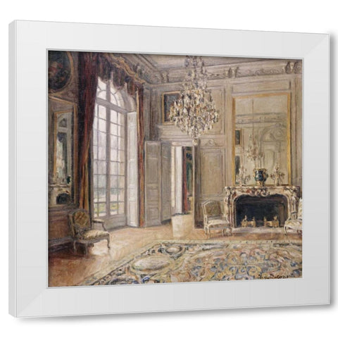 Salon De Madame De Maintenon White Modern Wood Framed Art Print by Delaporte, Maurice-Eugene