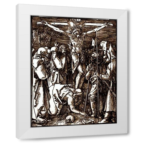 The Crucifixion White Modern Wood Framed Art Print by Durer, Albrecht