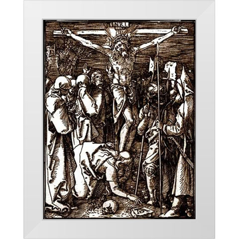 The Crucifixion White Modern Wood Framed Art Print by Durer, Albrecht