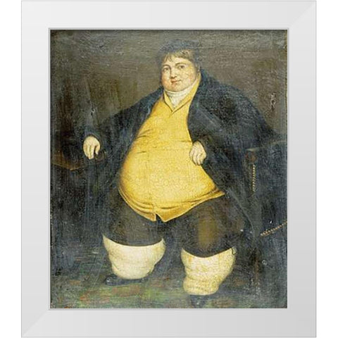 Portrait of Daniel Lambert White Modern Wood Framed Art Print by English School